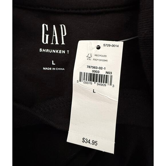 Gap x Keith Haring Women's Black Cropped T Shirt Men Holding Heart Love NWT L - Picture 5 of 6